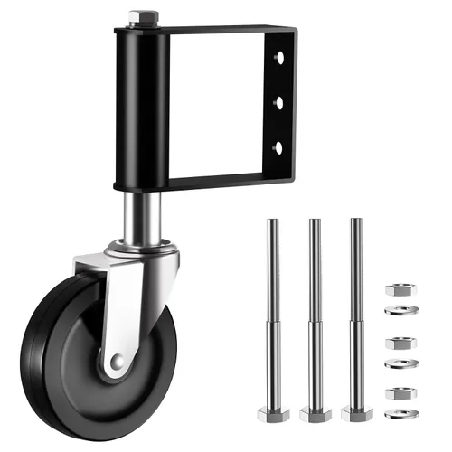 Vista 8 de Ronlap - Ruedas giratorias para puerta de madera con resorte cargadas, 220 libras, 4 pulgadas Heavy duty vertical track roller gate support wheel