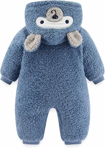 Vista 4 de Mameluco unisex con capucha para bebé recién nacido, diseño de koala de vellón, para invierno, Navidad, cálido, con capucha