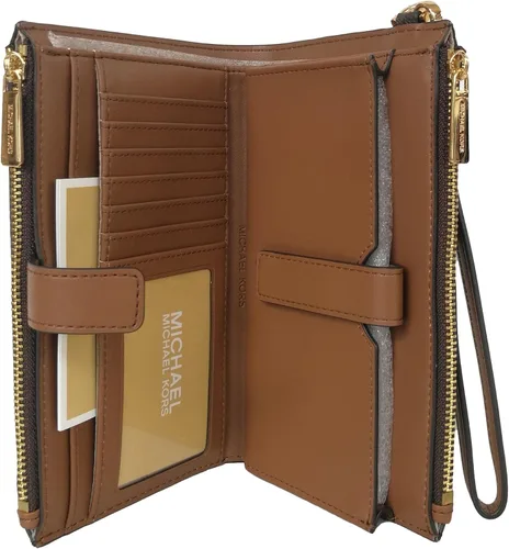 Vista 3 de Michael Kors - Cartera de viaje con doble cremallera de PVC marrón