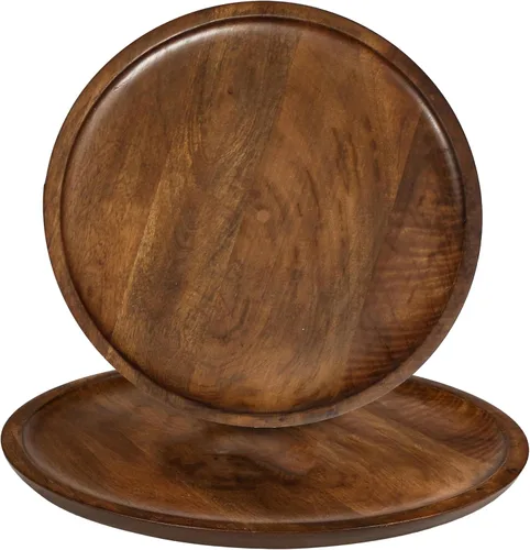 Vista 12 de Plato de servir, plato de madera de mango, platos únicos de madera de mango, platos hechos a mano de primera calidad, elegantes platos de servir