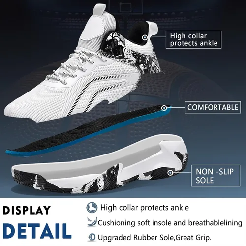 Vista 2 de CJSPORX - Tenis de baloncesto para hombre, transpirables, antideslizantes, para correr