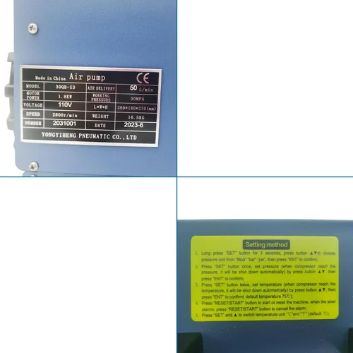 Vista 7 de Bomba de aire eléctrica de alta presión de 30Mpa Presión-temperatura se puede establecer Versión digital inteligente Bomba de compresor de aire