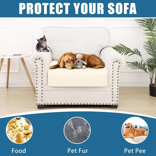 Vista 8 de Smiry Fundas de cojín impermeables para sofá, funda elástica y lavable, funda de cojín suave elástica antideslizante para muebles para mascotas