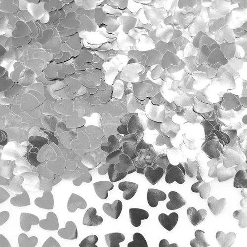 Vista 16 de Confeti de mesa de corazón burdeos – Confeti metálico en forma de corazón de papel de aluminio para el día de San Valentín, confeti de Mylar