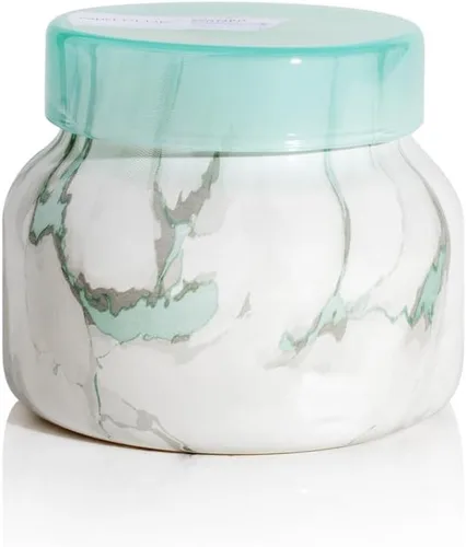 Vista 9 de Velas Capri Blue de Frasco de Mármol Moderno - Velas de Lujo para Aromatizar el Hogar - Mezcla de Cera de Soja de Larga Duración