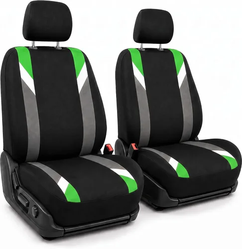 Vista 17 de FH Group Juego delantero de fundas de asientos de automóvil de tela para asientos de respaldo bajo con reposacabezas extraíble, ajuste universal