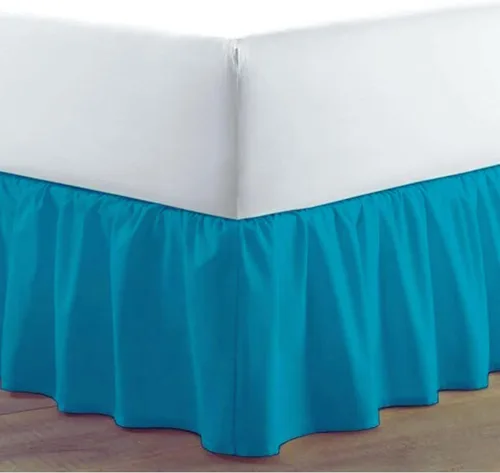 Vista 10 de Falda de cama individual negra para falda de cama con volantes con caída de 16 pulgadas, tela de tres lados ajustable con volantes suaves y sedosos