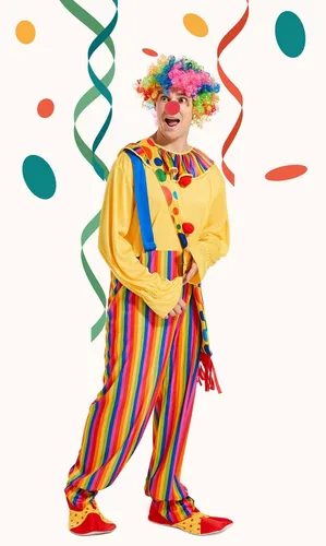 Vista 4 de Conjunto de disfraz de payaso para adulto, 8 piezas de traje de fiesta