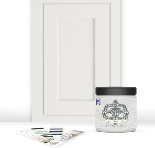 Vista 23 de Pintura TODO EN UNO, Abbey (gris cálido), Muestra de 8oz - Pintura duradera para gabinetes y muebles. Imprimación y capa superior incorporadas,