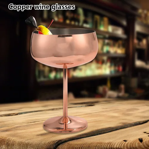 Vista 2 de Copas de champán, vasos de Martini de oro rosa, copas clásicas Coupé con tallo largo, copas de vino para sostener Manhattans, Martinis y Margaritas