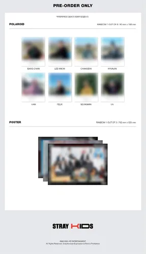 Vista 5 de JYP Ent Stray Kids - GO? Standard (Vol.1) Álbum+Beneficio de preventa+Póster plegado+Juego de tarjetas fotográficas adicionales (A ver.)