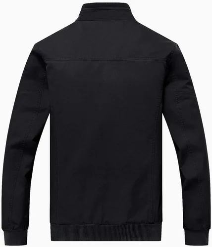 Vista 4 de Crysully - Chaqueta cortavientos para hombre, estilo informal y cuello militar, para primavera-otoño