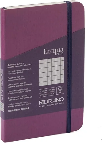 Vista 26 de Fabriano Ecoqua Plus - Cuaderno encuadernado con puntadas, 3.5 x 5.5 pulgadas, punteado, negro