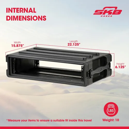 Vista 3 de SKB Estante poco profundo moldeado por roto; duradero, apilable, resistente al agua y resistente a los impactos para músicos, DJs y profesionales
