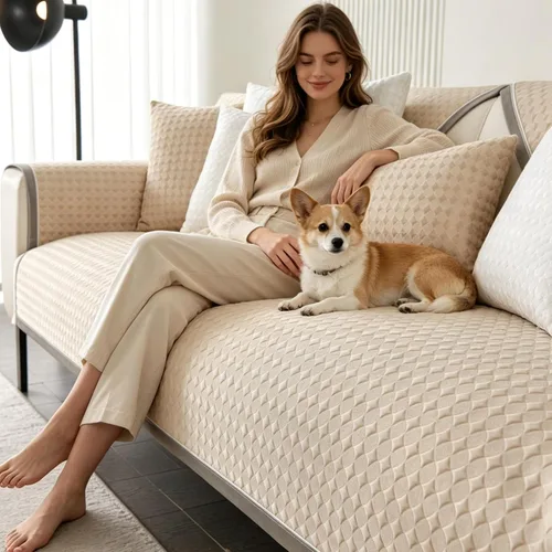 Vista 12 de OTOB Funda refrescante para sofá para perro, tela de seda helada, lavable, antideslizante, protector de muebles para sofá, tapete refrescante suave