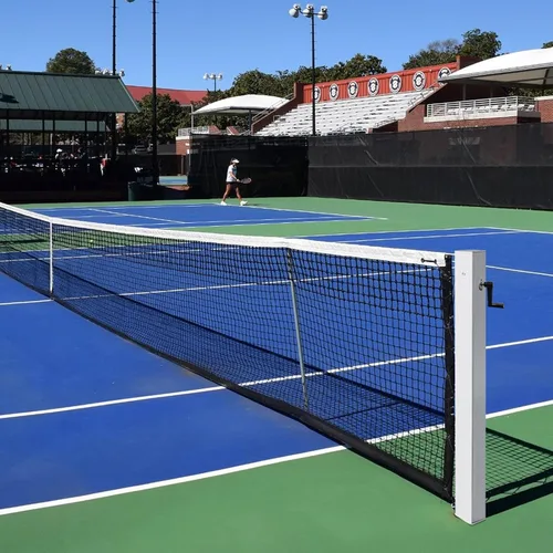 Vista 7 de Katop In Ground Tennis Net Set, 4” Square Aluminum Posts & Heavy Duty Double-Layer Tennis Net, Unique Built-in Winder Design, Sturdy and Durable