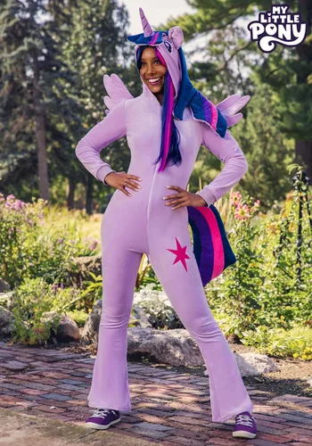 Vista 2 de My Little Pony Twilight Sparkle Disfraz para mujer, overol de unicornio alado morado