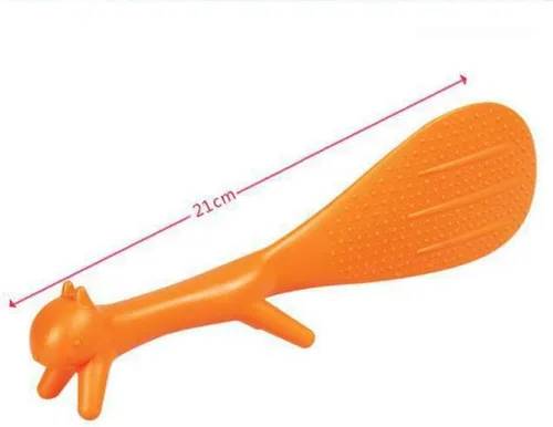 Vista 4 de AKOAK 3 piezas creativas herramientas de cocina para el hogar, encantadora cuchara de pie con forma de ardilla, cuchara de arroz antiadherente
