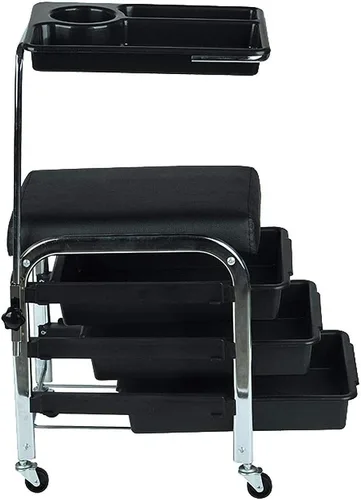 Vista 5 de Salón móvil Peluquería Peluquería Belleza Almacenamiento Carrito Manicura Uñas Cabello Herramienta Carrito Silla Pedicura Taburete Mesa