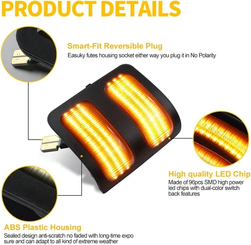 Vista 6 de Luces LED para espejo lateral para Ford F250 F350 F450 Super Duty 2008-2016, luz de estacionamiento de coche ahumada, luz de espejo lateral
