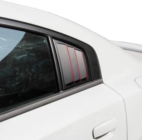 Vista 5 de Persianas laterales de plástico ABS para Dodge Charger 2011-2021 (línea roja)
