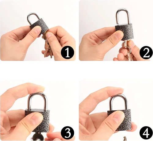 Vista 6 de XFJSAK 2 Pack pequeño candado con 3 llaves (llave similar), cerradura de casillero 30mm, cerradura con llave para cobertizos, unidad