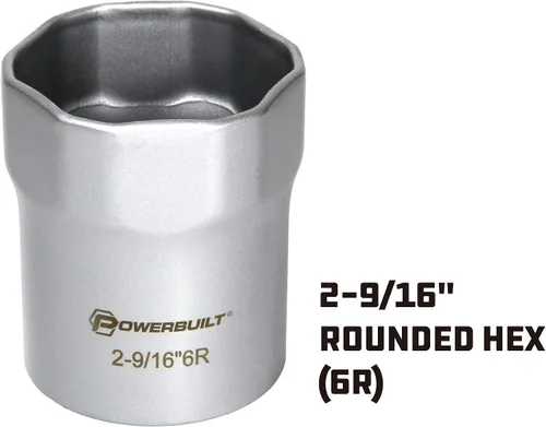 Vista 2 de Powerbuilt 647067 - Tuerca de bloqueo de rodamiento de rueda redondeada de 2-9/16 pulgadas, hexagonal de 6 puntos, bujes manuales Dodge Trucks