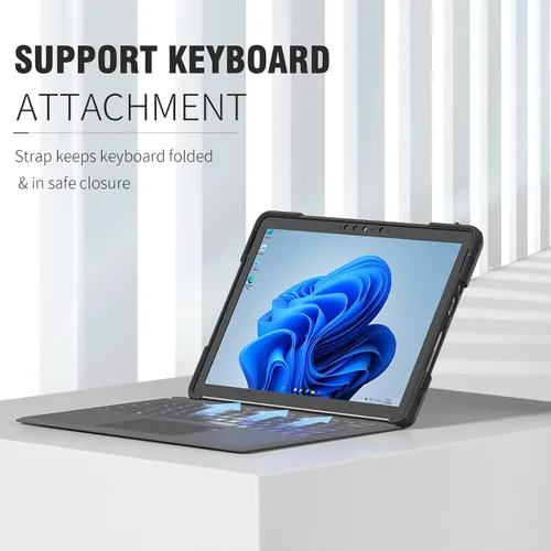 Vista 3 de Junfire Funda para Microsoft Surface Go 4 2023/Surface Go 3/Surface Go 2, a prueba de golpes, Surface Go de 10.5 pulgadas, correa de mano/soporte