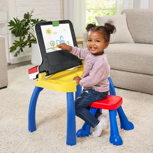 Vista 6 de VTech Escritorio de actividades Deluxe para explorar y escribir (embalaje sin frustraciones), Azul