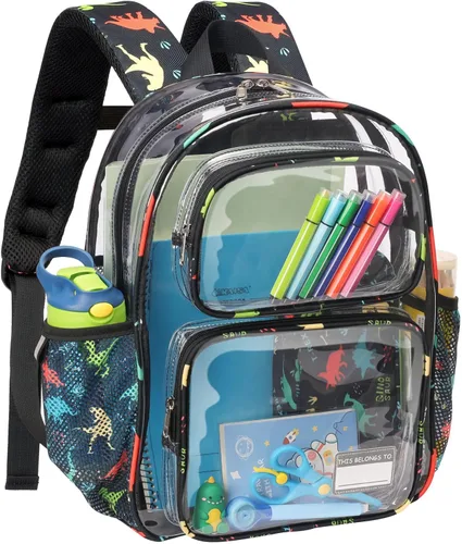 Vista 6 de Bagseri Bolsa de almuerzo para niños y mochila transparente para niños, bolsa de almuerzo aislada para niños y mochila para niños de 15 pulgadas