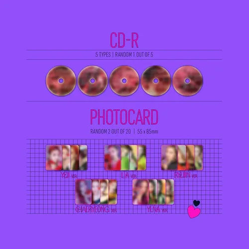 Vista 3 de ITZY - Mini álbum - Adivina quién [Day ver] CD + libro de fotos + tarjeta de fotos + mini póster plegable + paquete de calcomanías + periódico +