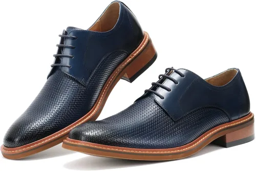 Vista 4 de Zapatos de vestir Oxford sin cordones para hombre, diseño clásico con cordones, zapatos Oxford formales de moda para hombre, príncipe clásico