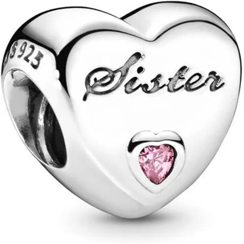 Vista 2 de Fit Pandora Pulsera Mujer NietaAbuelaHijaMamáHermanaPapáCorazón Amor Plata Charms
