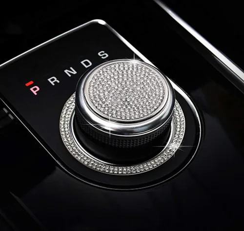 Vista 9 de Adecuado para Jaguar auto XF XE F-PACE Accesorios brillantes, botón de estacionamiento electrónico, perilla de control de engranajes, juego