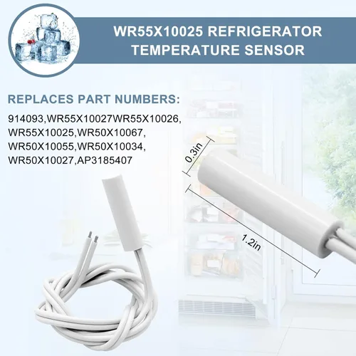 Vista 4 de AMI PARTS WR51X10055 Kit de calentador de descongelación para refrigerador, sensor de temperatura WR55X10025, termostato de límite alto WR50X10068