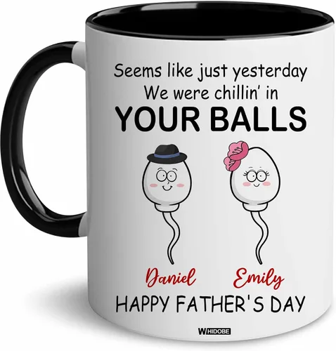 Vista 8 de WHIDOBE Taza personalizada para papá (1 niño) taza personalizada de 11 oz 15 onzas para papá de niños, regalo divertido para el día del padre