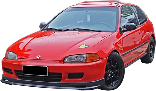 Vista 5 de FREEMOTOR802 Mugen Style Front Lip Compatible con Honda Civic Coupe Hatch 1992-1995 Alerón negro sin pintar, PP, parachoques delantero, divisor