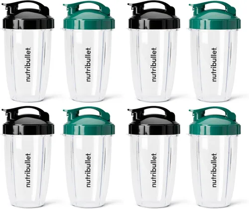 Vista 9 de nutribullet Vasos To-Go de 24 oz y tapas abatibles de colores (rosa/blanco)