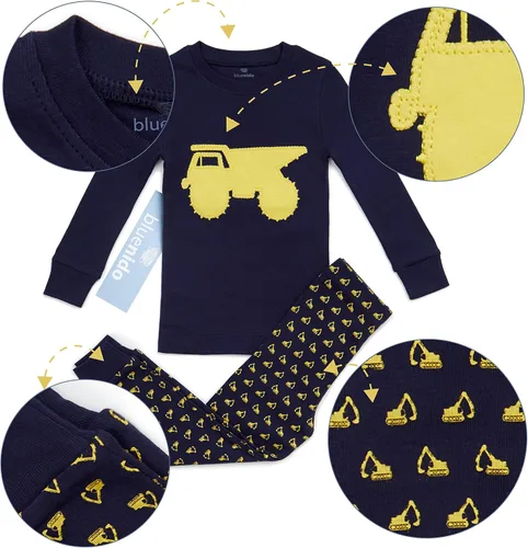 Vista 2 de Boys Pajamas Vehicle 2 Piece 100% Super Soft Cotton by Bluenido (12m-8y)