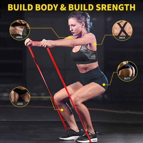 Vista 5 de ROSAPOAR Resistance Band Pull up Band Fitness Exercise Bands Natural Latex for Workout Body Stretch Powerlifting Band Fitness Sport Training at
