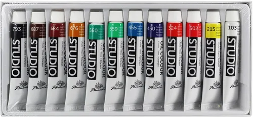 Vista 4 de AUREUO - Juego de pintura al óleo, tubos de 12 x 0.4 fl oz/0.4 onzas líquidas, pinturas a base de aceite no tóxicas para pintura en lienzo