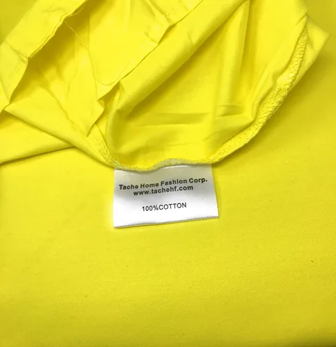 Vista 5 de Tache - Juego de funda de edredón de algodón amarillo – 3 piezas de algodón sólido torcido limón – cierre de cremallera – lazos de seguridad – Juego