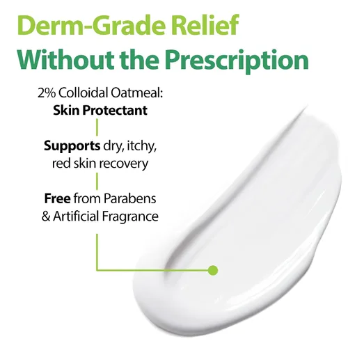 Vista 3 de Loción de eczema de avena coloidal al 2% - Crema calmante e hidratante antipicazón y loción corporal con aloe vera, karité y glicerina, crema