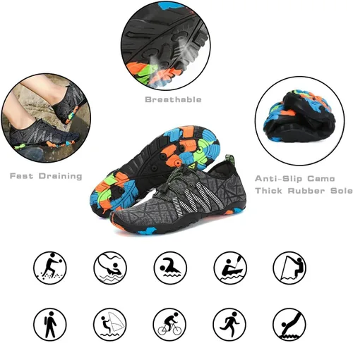 Vista 6 de Kararao Mens Womens Water Shoes Quick Dry Swim Shoes Beach Shoes Pool Surfing Aqua Sports