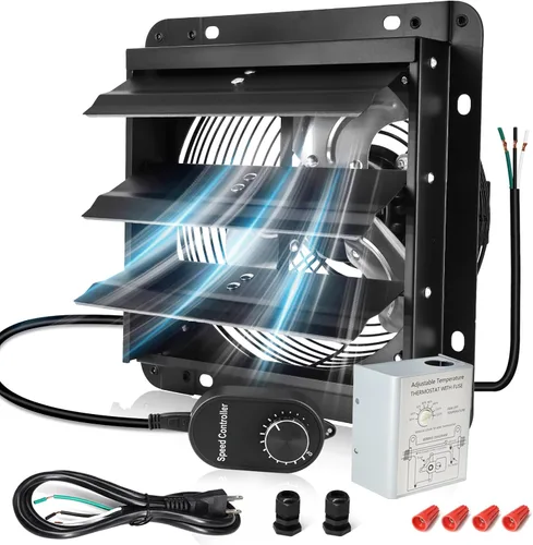 Vista 14 de Criditpid Ventilador Extractor de Pared con Persiana de 7 Pulgadas, Ventilador Extractor de Cocina con Interruptor de Encendido/Apagado para Ático