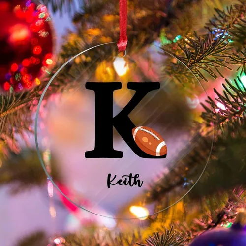 Vista 13 de Adornos colgantes personalizados con monograma inicial de letra A, árbol de Navidad, apellido personalizado, decoración de árbol de Navidad, feliz