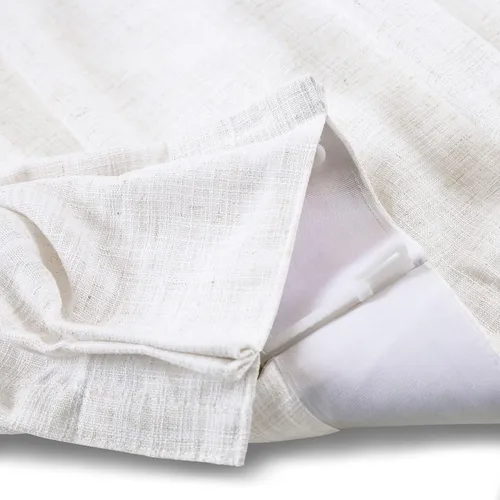Vista 5 de Frelement Cortinas de oscurecimiento de habitación con forro opaco para dormitorio, cortinas plisadas de lino con aislamiento térmico para sala