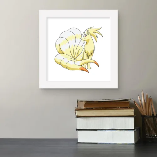 Vista 5 de Trends International Gallery Pops Pokemon - Póster de pared de Ninetales, 12 x 12 pulgadas, versión enmarcada en blanco