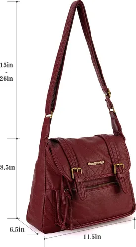 Vista 5 de Montana West Bolsos cruzados para mujer, bolso de hombro con múltiples bolsillos, bolso de mensajero y bolsos