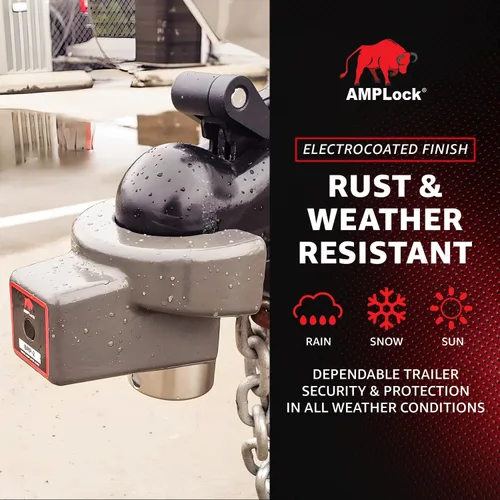 Vista 5 de U-BRP2 Candado de acople de remolque resistente, candado de 2" para RV y botes, accesorios para remolques de viaje, acoplador de bola con diseño